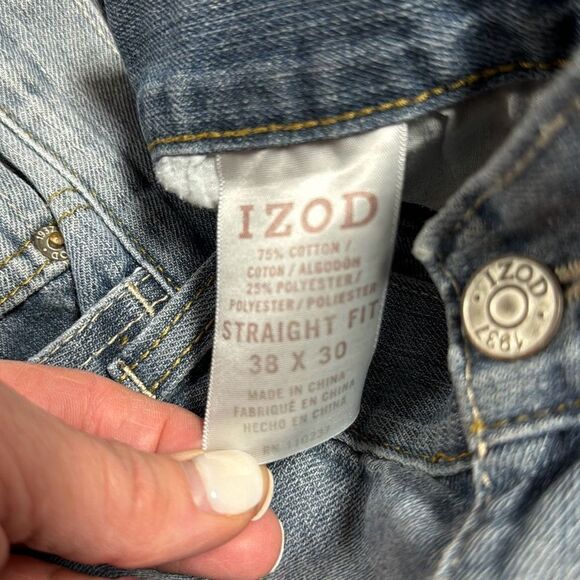 Izod Men’s Straight Fit Blue Jeans Size 38x30 - Picture 5 of 6